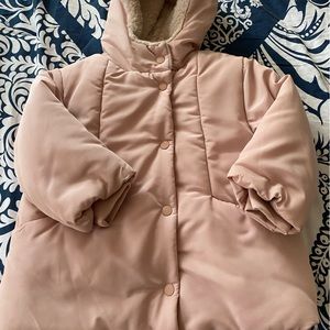 Zara pink girls winter coat like new size 3-4